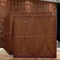 Natural Brown 3D Wallpaper Tiles Pack Of 70 - Brown, 2x2 Feet 70 Piece
