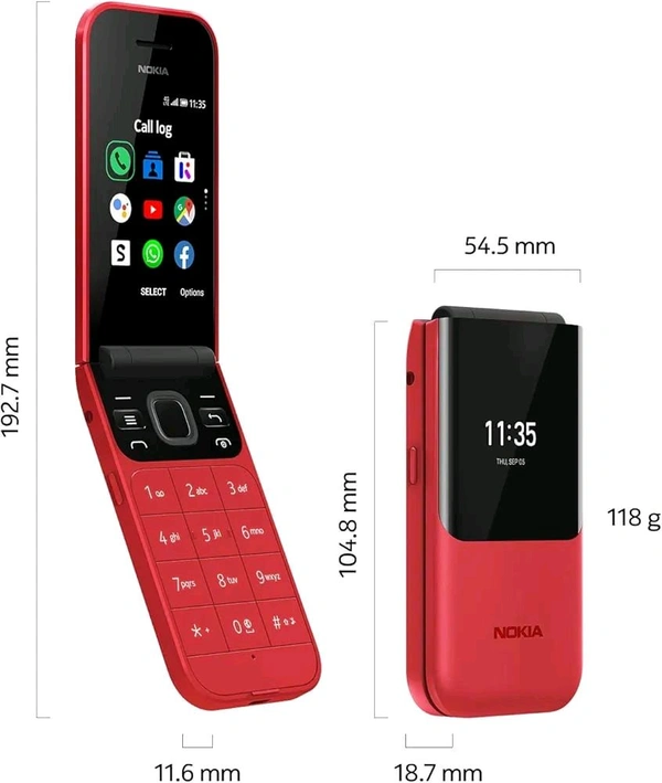 Nokia Flip Feature Phone Dual Sim Led Flash 5G LTE Mobile  - White