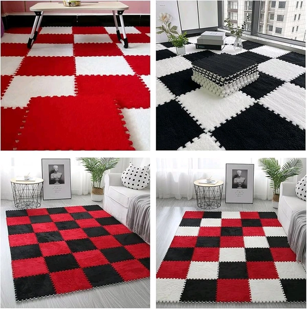Puzzle Matte Tiles Wasebal Multicolour 100 Piece Pack - Red, 1x1 Feet 100 Pieces