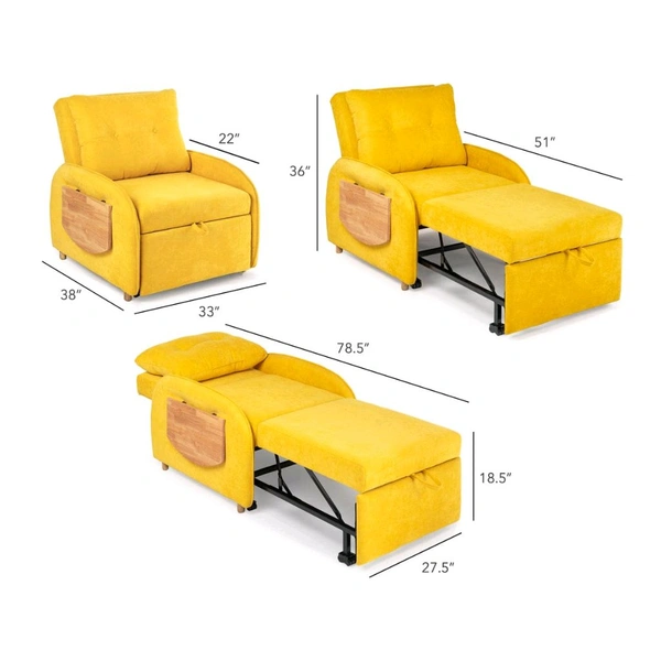 Sofa Com Bed 3in1 Convertible Model Ts572515 - Fuchsia Pink, Double