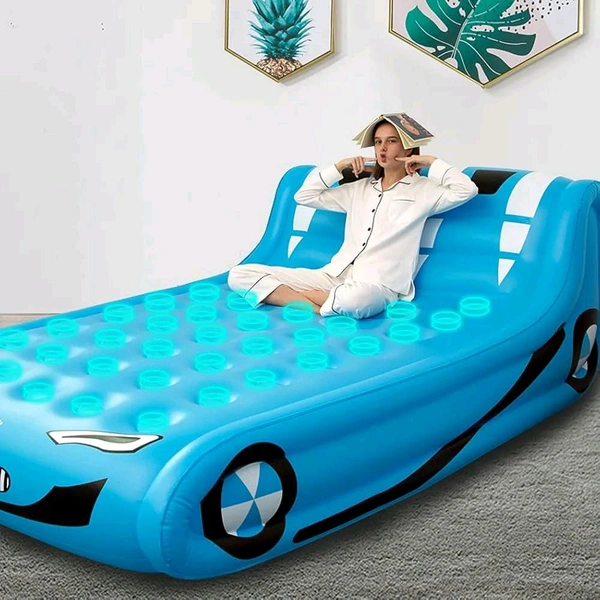 Air Bed Auto Portatile Comfort Floccato Model Bd87261661 - Blue, Double Bed