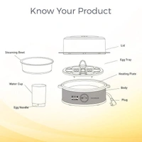 EGG BOILERName: EGG BOILERCapacity (Number Of Eggs): 7Product Breadth: 0.5 CmProduct Height: 0.5 CmProduct Length: 0.5 CmNet Quantity (N): Pack Of 1EGG BOILERCountry of Origin: China