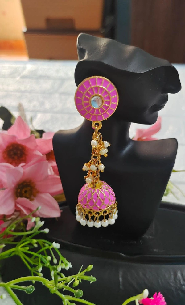 Kundan Minakari Long Jhumkas