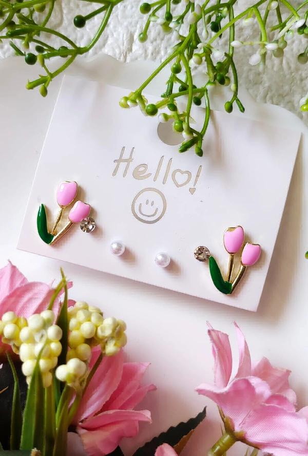 Tulip Earrings Combo Card