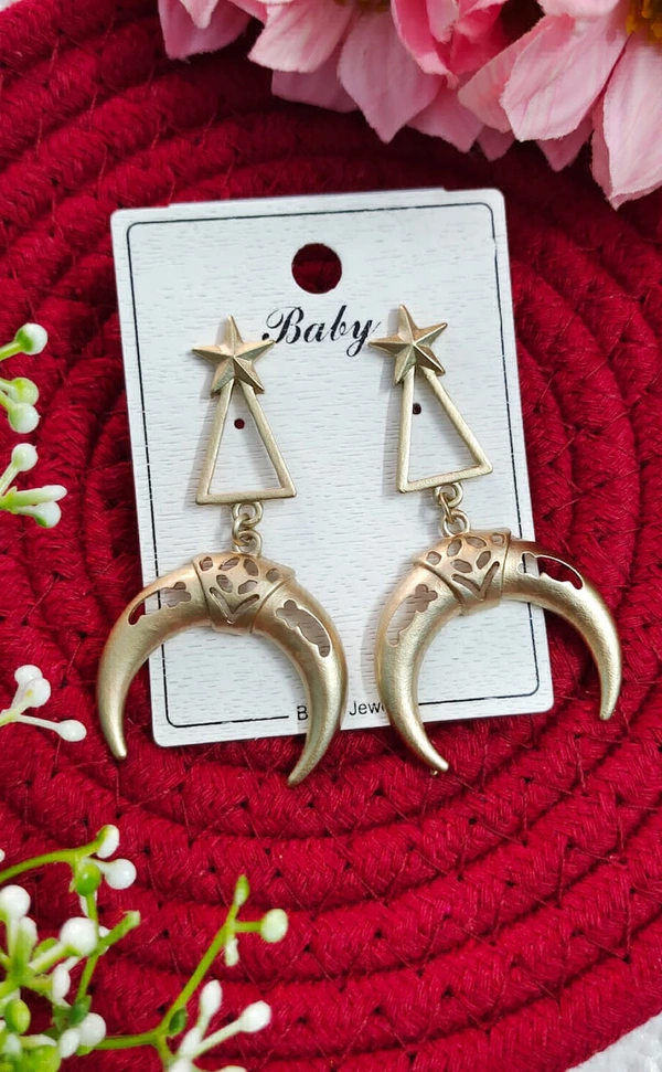 Antique Golden Matte Danglers 