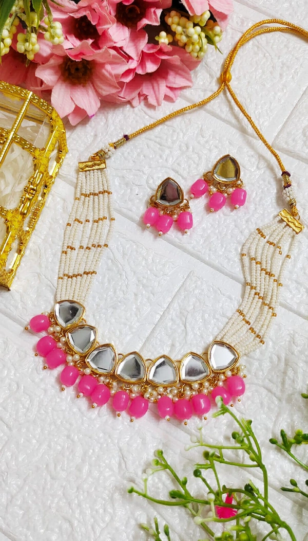 Baby Pink Kundan Choker Set