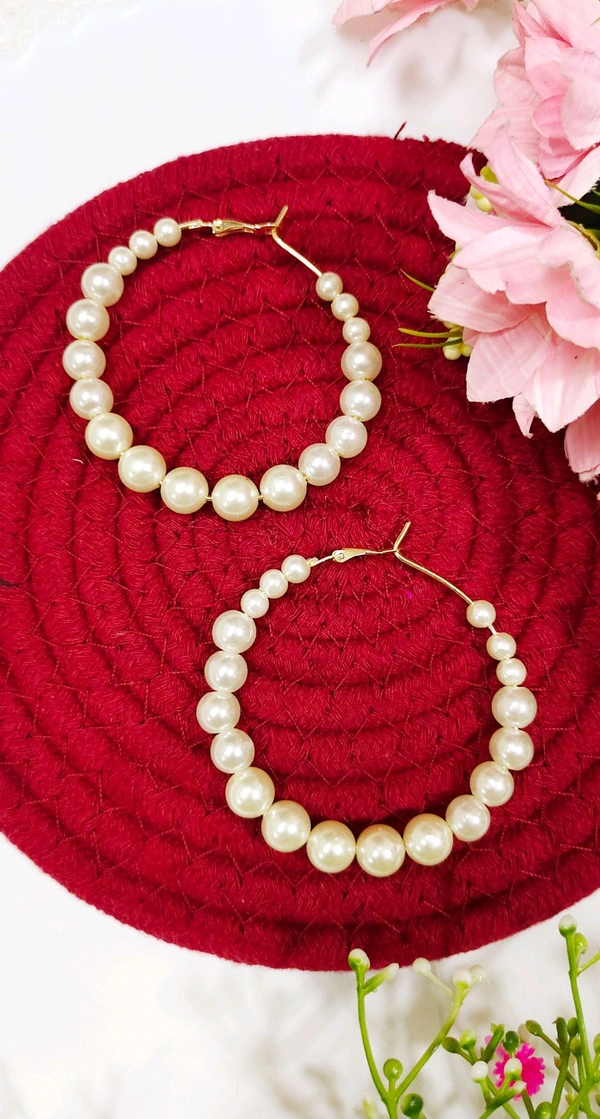 Jumbo Pearl Hoops