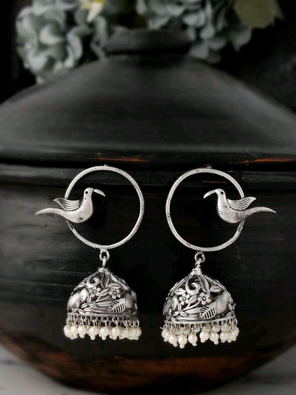 Pihu Silver Look Alike Jhumka