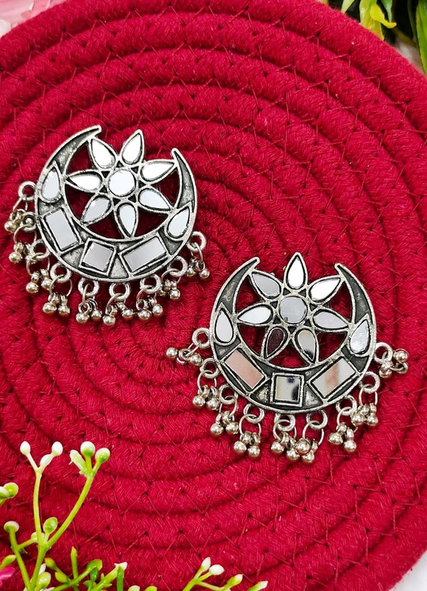 Gorgeous Mirror Chandbali Studs 