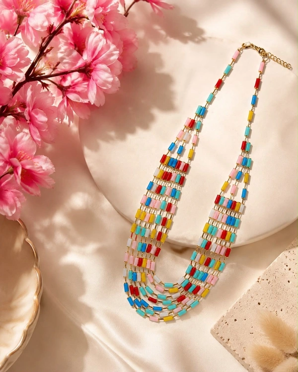 ✨Rainbow Beads Statement Necklace