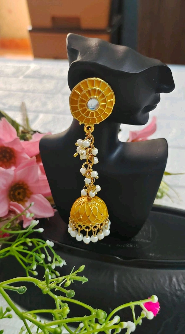 Festive Long Meenakari Jhumka