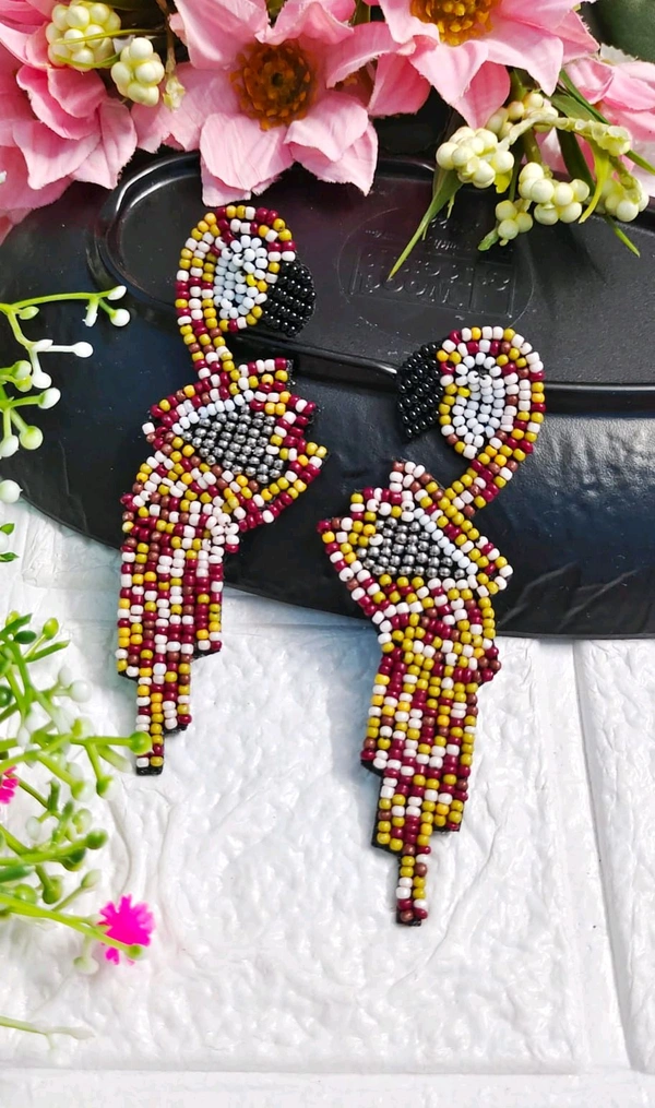 Multicolor Beads Birdie Danglers 