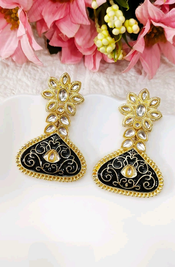 Festive Minakari Kundan Earrings 