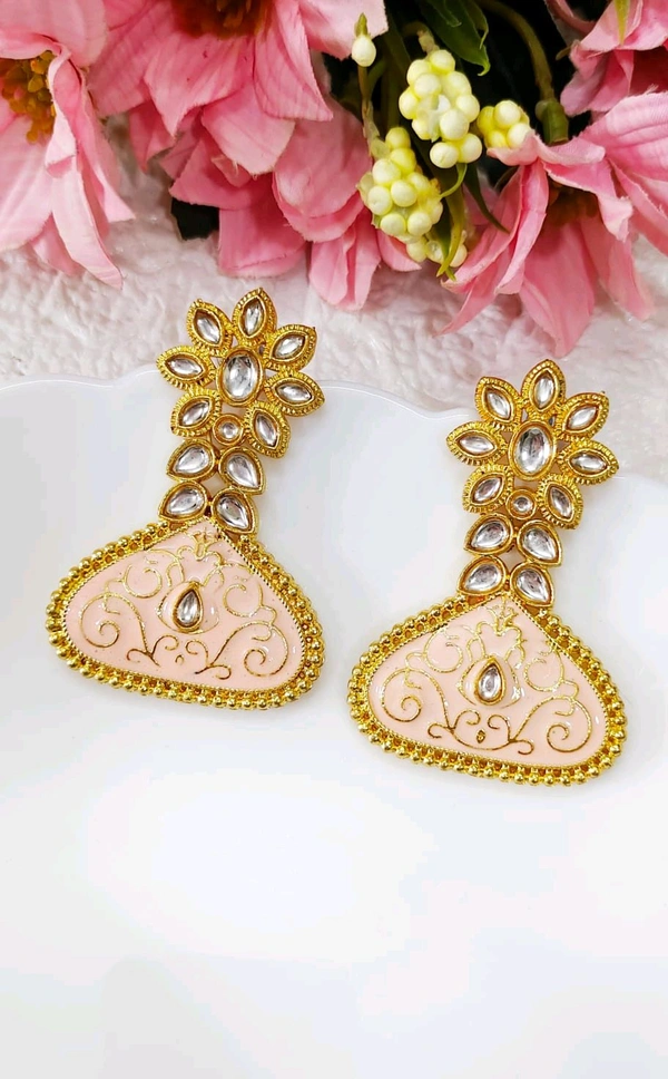 Festive Minakari Kundan Earrings 