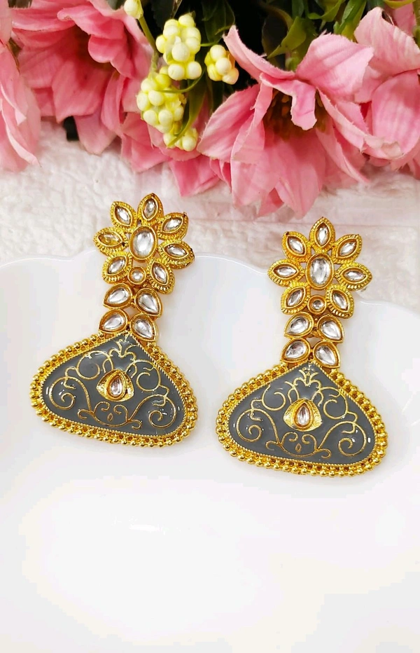 Festive Minakari Kundan Earrings 