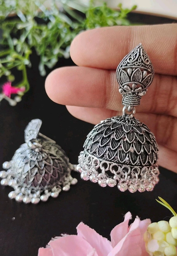 Unique Oxidised Jhumka 