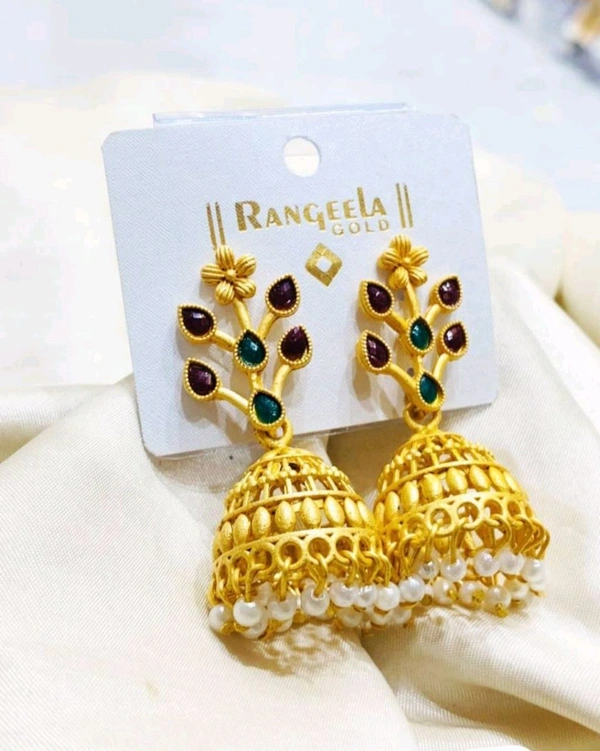 Antique Golden Matte Jhumka 