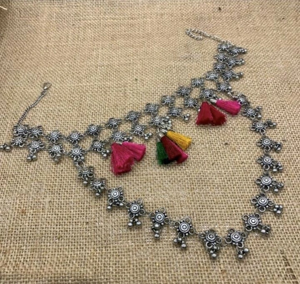 Oxidised Layered Necklace Set 