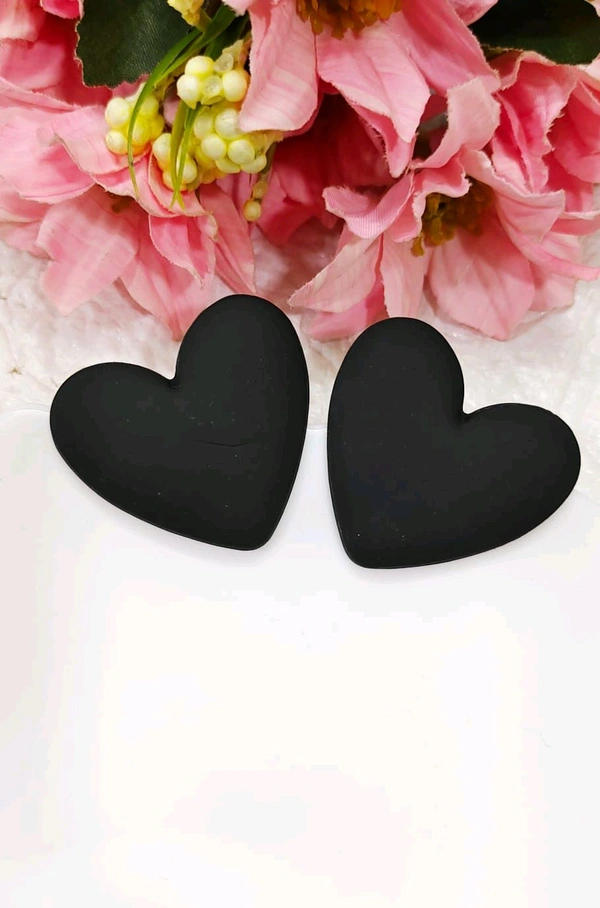 Quirky Matte Heart Studs