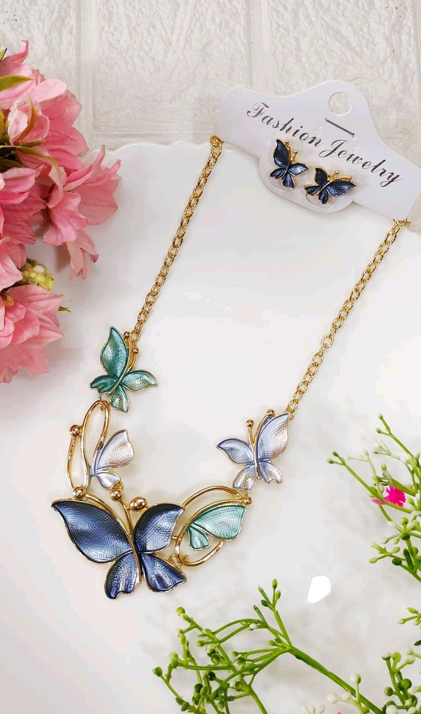 Designer Statement Butterfly Necklace 