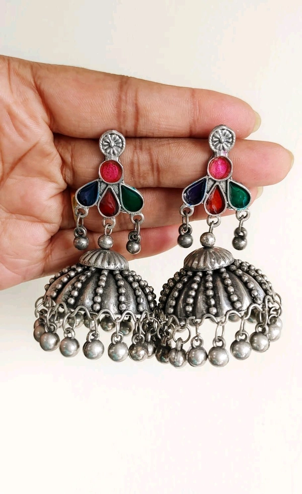 Oxidised Long Jhumka 