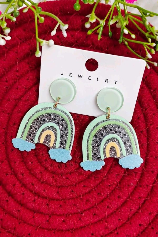 Playful Rainbow Acrylic Earrings 