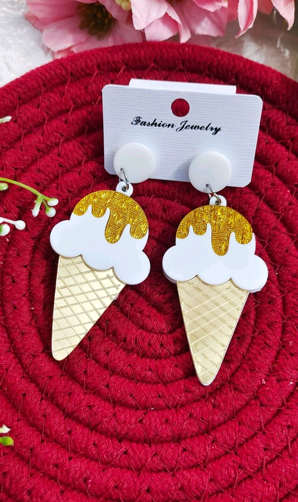 Cone Ice Cream Acrylic Earrings 