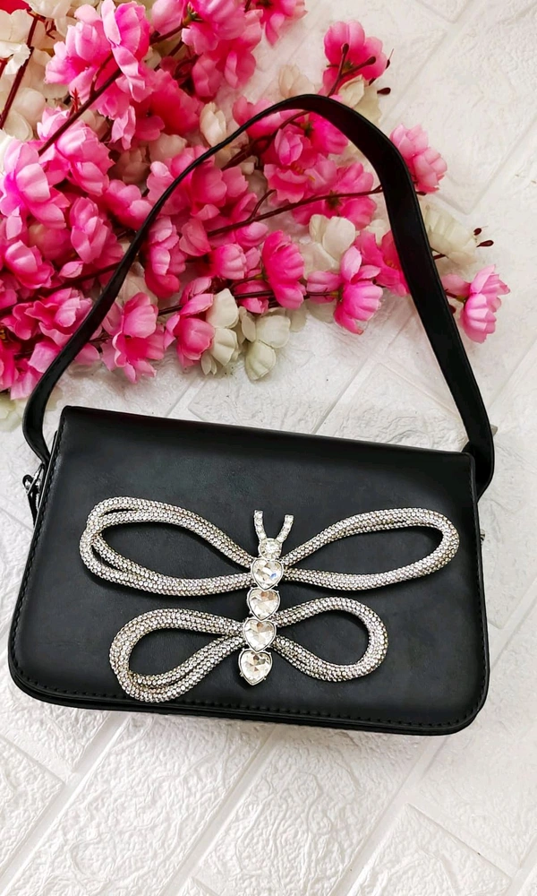 Stylish Party Butterfly Luxe Bag - Rich Black