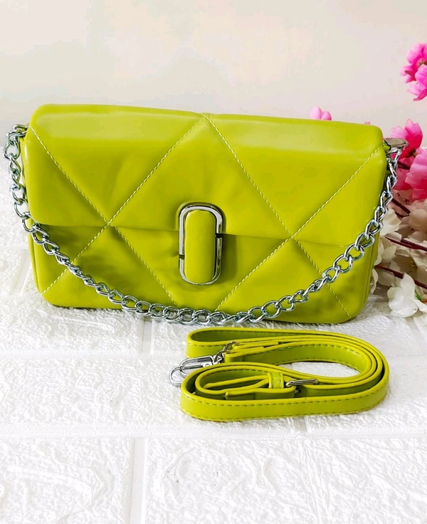 Soft Quilted Mia Pop Sling Bag - Kiwi Green