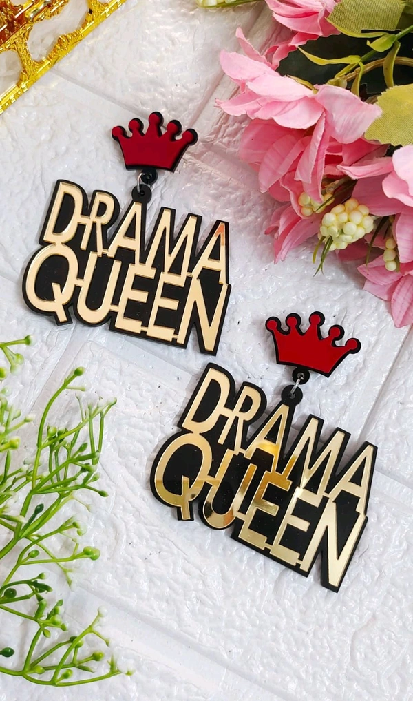 Quirky Drama Queen Acrylic Earrings 