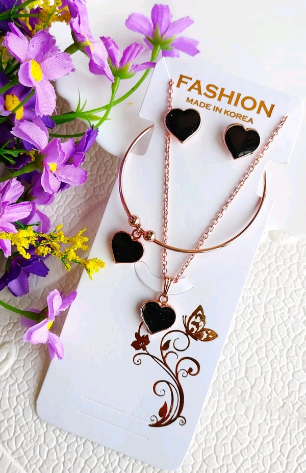 Stylish Rosegold Pendant Combo Set