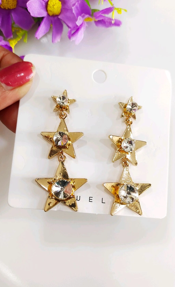 Golden Star Party Earrings 
