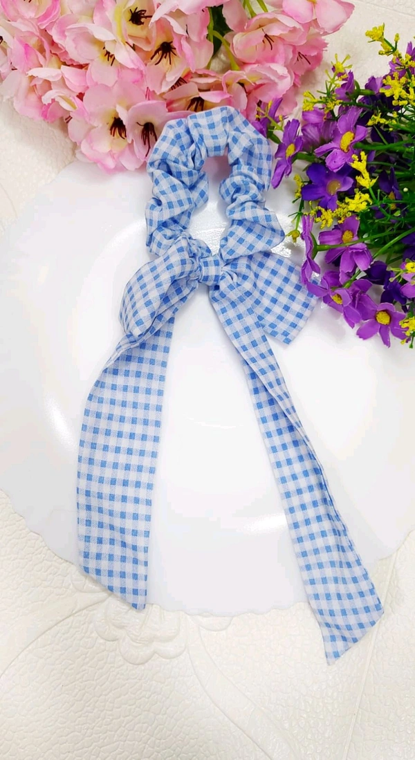 Cute Checks Ribbon Scrunchie