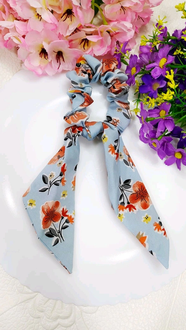 Cute Printed Ribbon Scrunchie