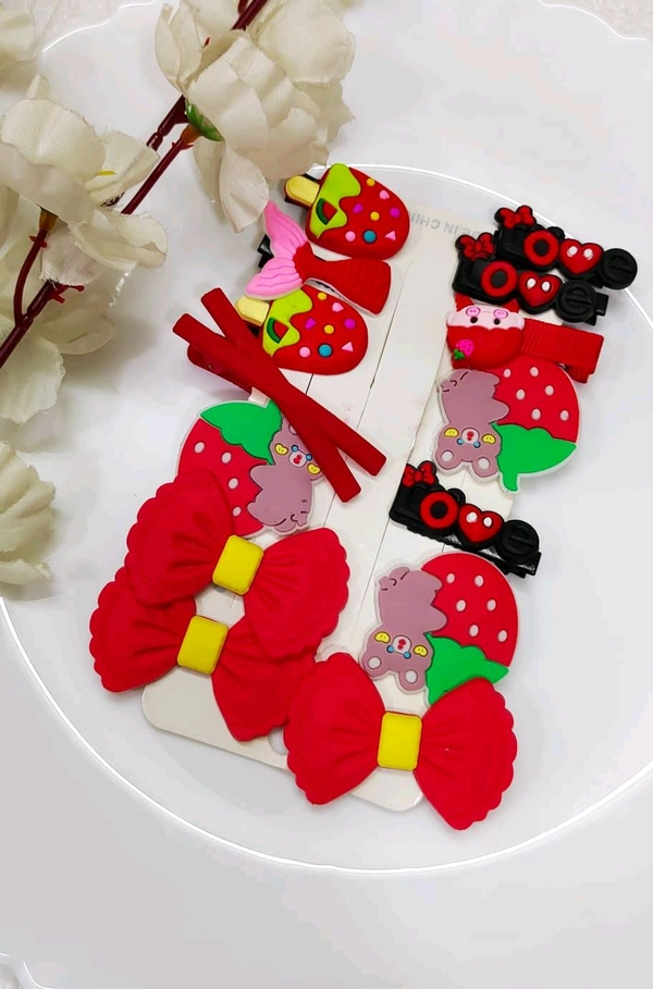 Red Hair Clips Combo