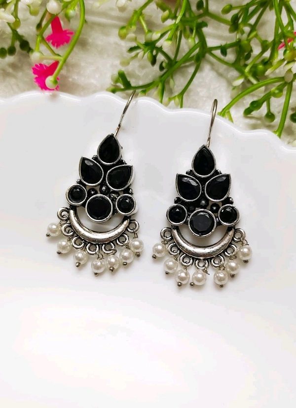 Beautiful Oxidised Hook Earrings 