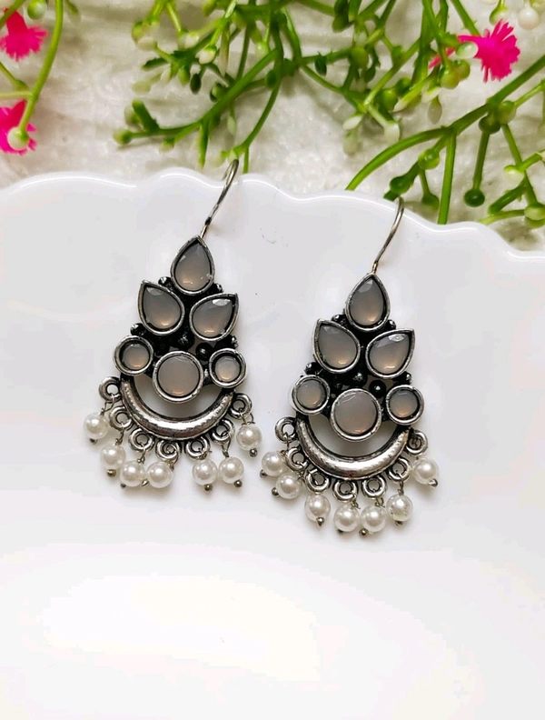 Beautiful Oxidised Hook Earrings 