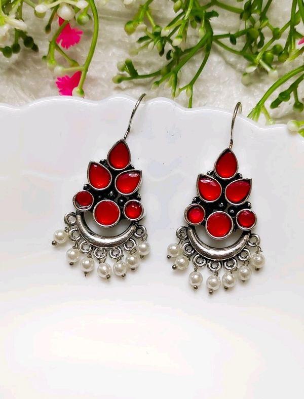 Beautiful Oxidised Hook Earrings 