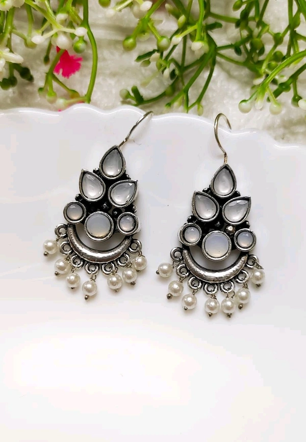 Beautiful Oxidised Hook Earrings 