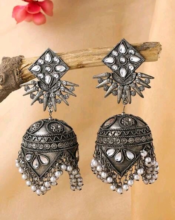 Beautiful Black Polish Long Jhumka