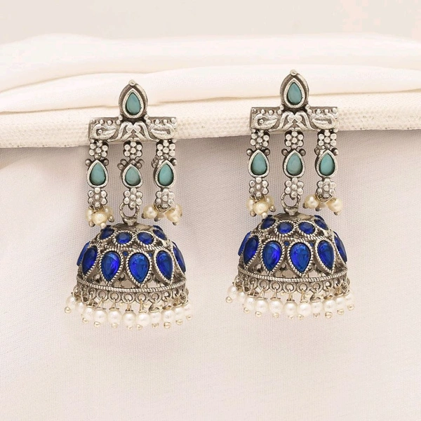 Premium Brass Silver Look Alike Jhumka 