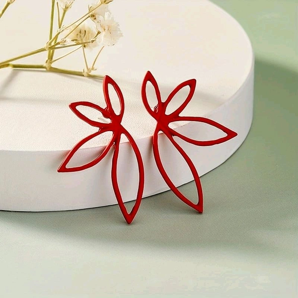 Stylish Half Flower Matte Korean Earrings 