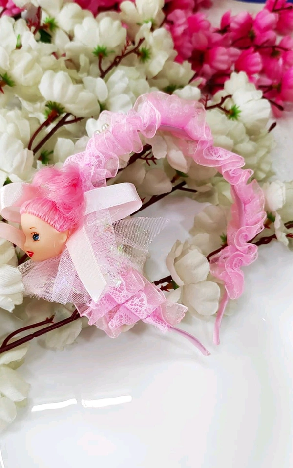 Beautiful Lace Frill Hairband - Pink