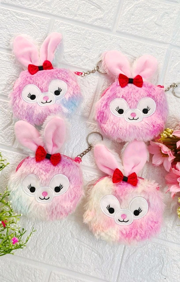 Cute Bunny Fur Coin Pouch