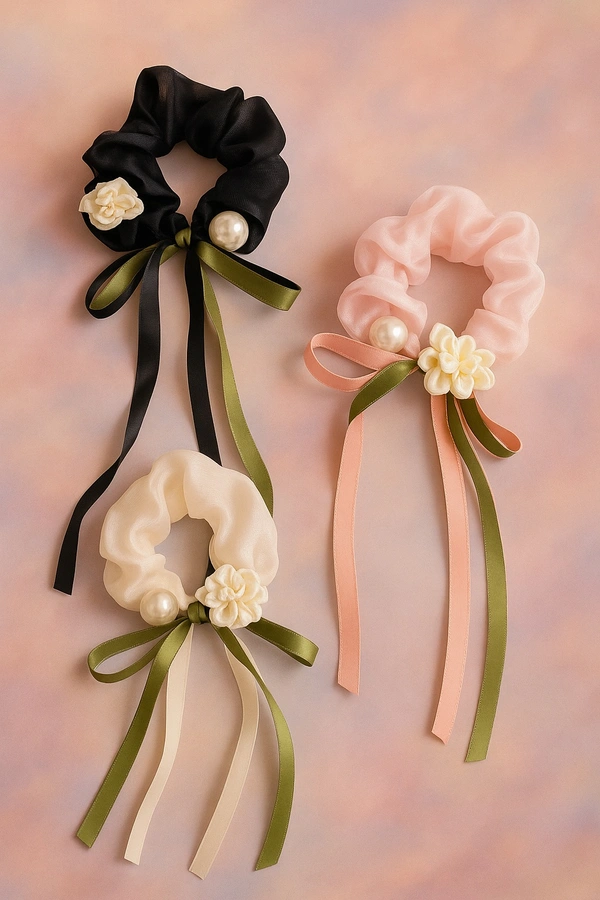 Pretty Organza Ribbon Scrunchies 