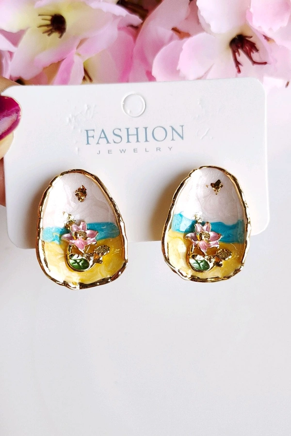 Quirky Floral Beach Studs Editions