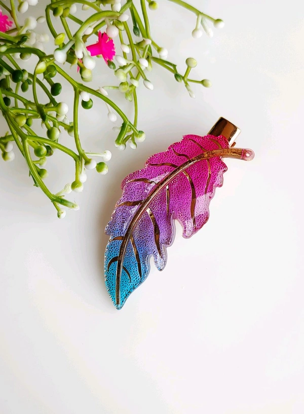 Resin Leaf Hair Clips 