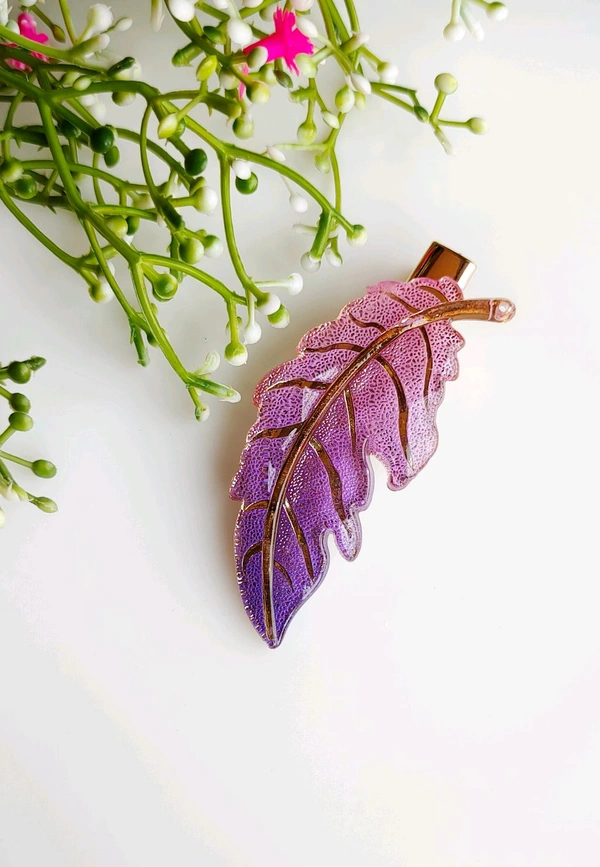 Resin Leaf Hair Clips 