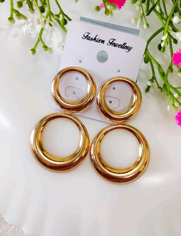 Stylish Golden Matte Earrings 