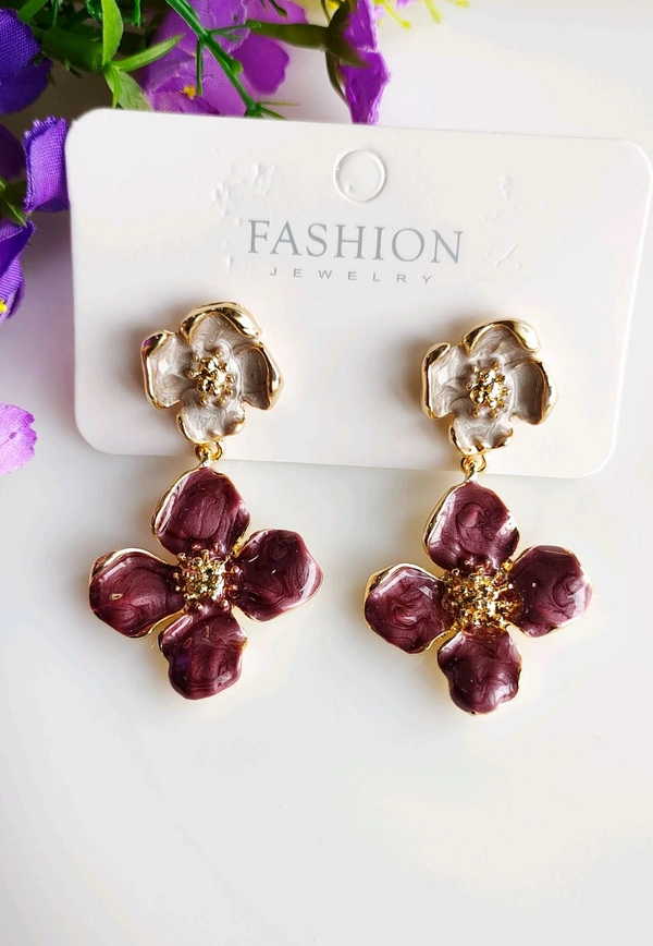 Quirky Enameled Glossy Floral Danglers